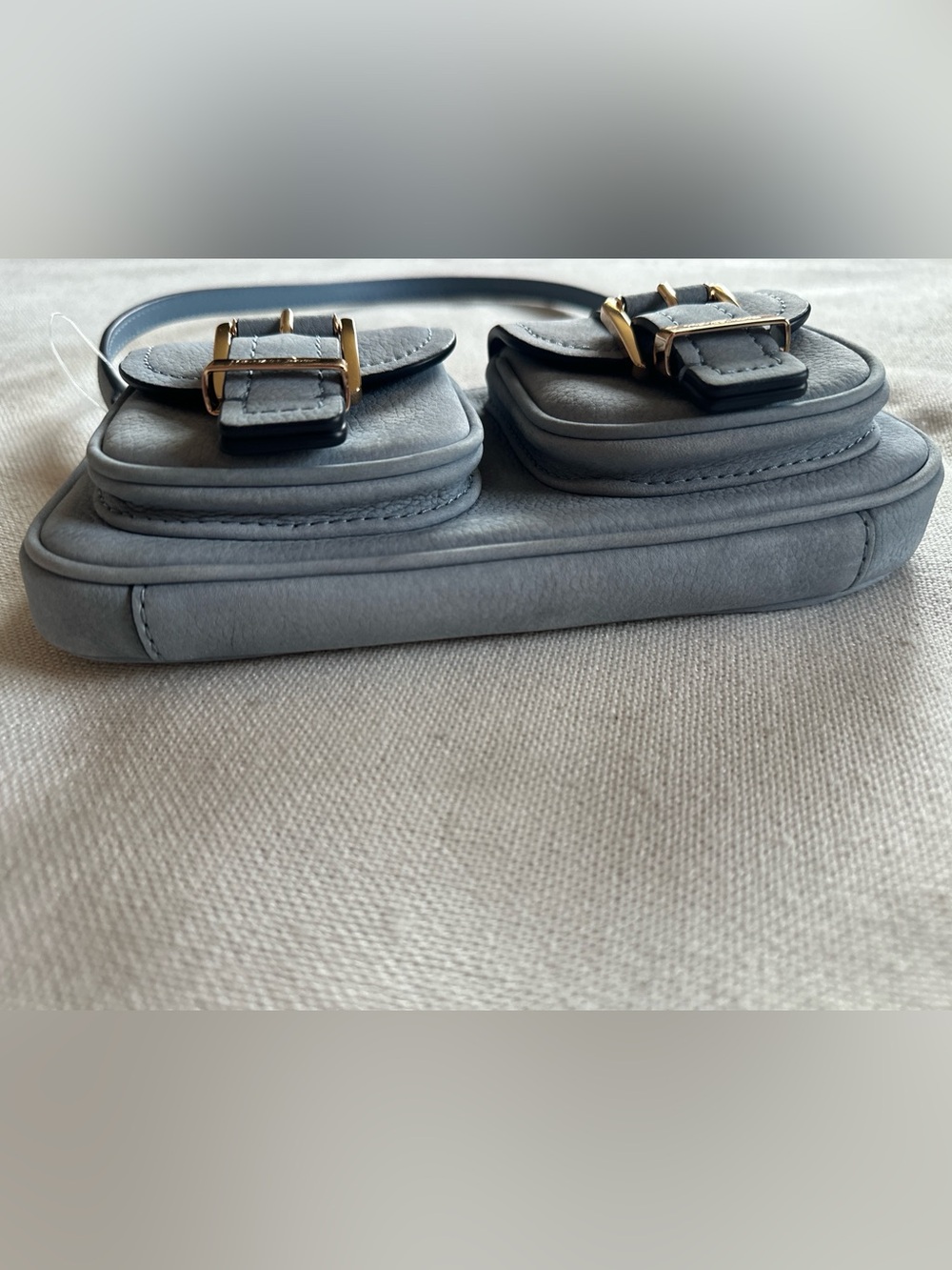 NWOT MICHAEL KORS Zoe Small Suede Convertible Pochette in Chambray Blue - Picture 3 of 11